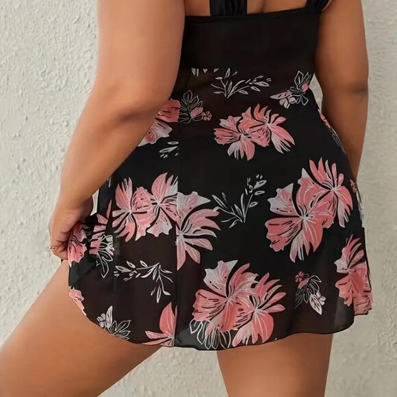 Women's Plus Size Two Piece Sexy Tankini Swimsuit Bathing Suit Swimwear 16W -20W - Picture 6 of 11